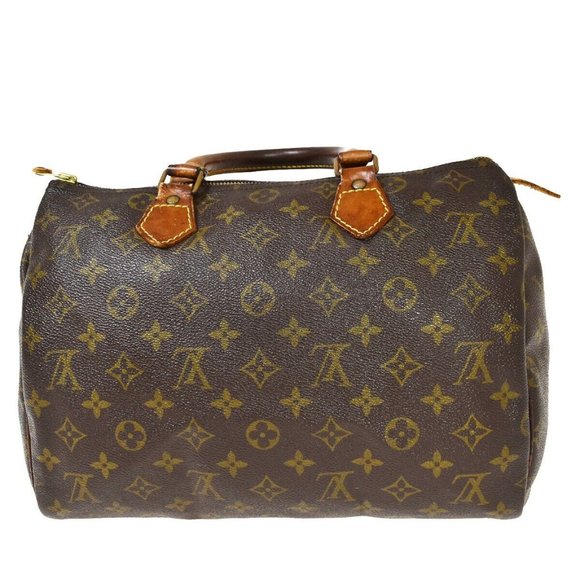 Authentic LOUIS VUITTON Speedy 30 Travel Hand Bag Monogram Leather Brown - Picture 2 of 10